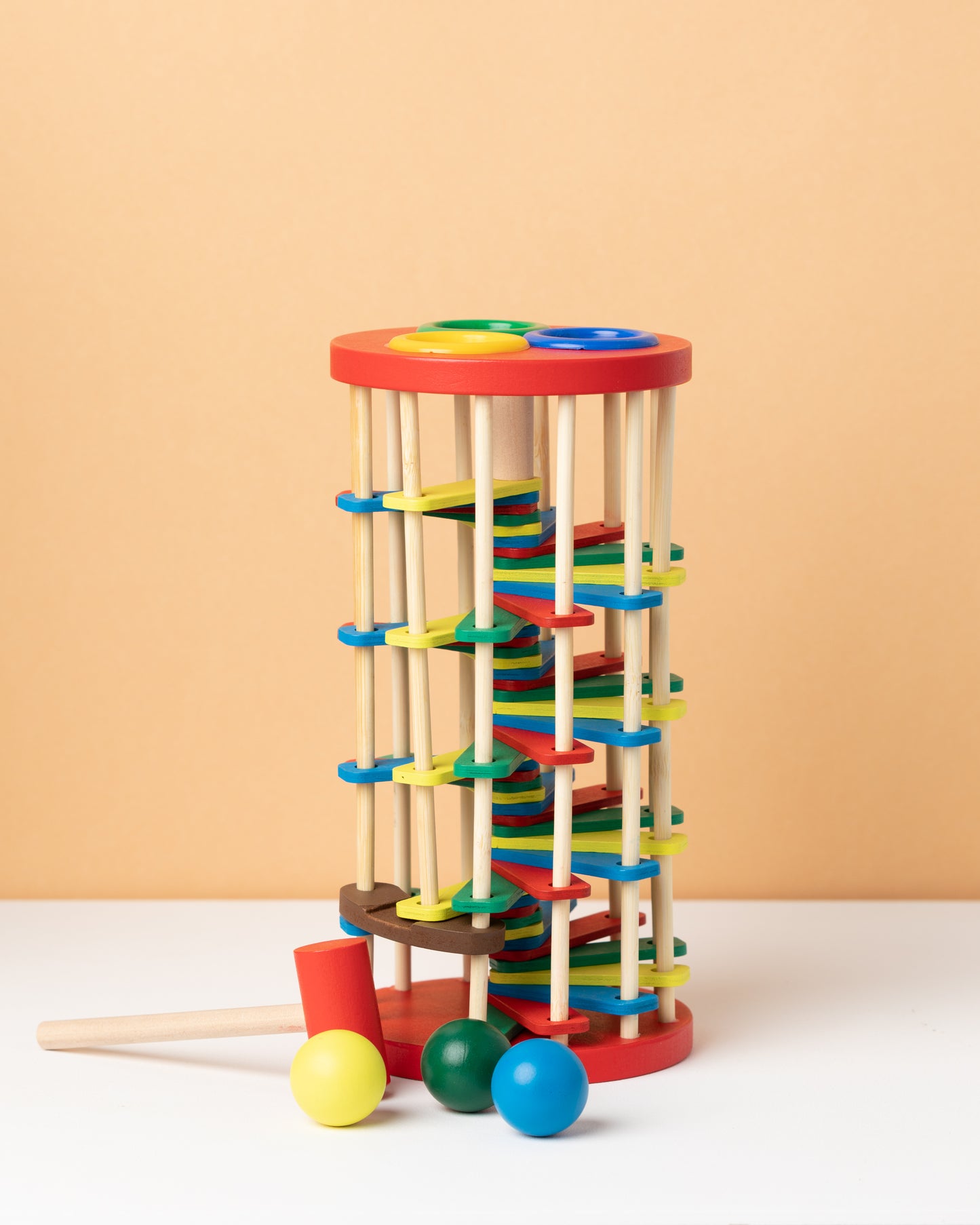 Wooden Ball Tower + Hammer